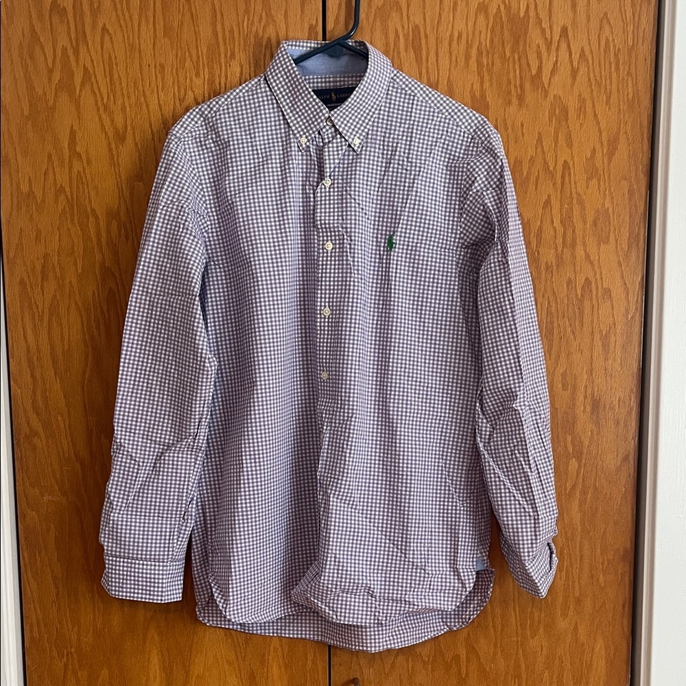 Ralph Lauren Men's Checkered Button down Shirt - Purple